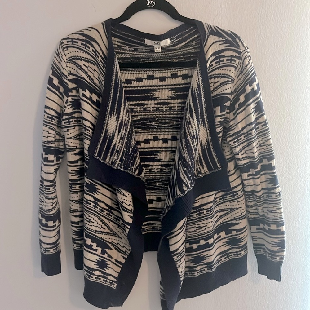 Cardigan bohemian drape‎ woven knit wrap boho tribal pattern sweater (one size)
